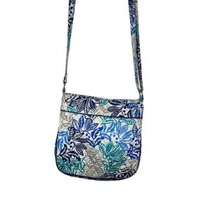 Vera Bradley Santiago Pattern Triple Zipper Hipster Crossbody Purse